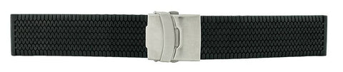 Black Mens Rubber Watch Band 24mm 173697