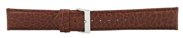 Dark Brown Padded Stitch Leather Watch Band 22mm 175934