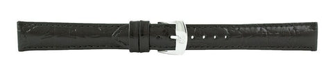 Black Crocodile Leather Watch Band 16mm 106522