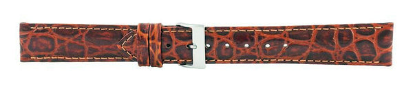 Light Brown Crocodile Leather Watch Band 18mm 110918
