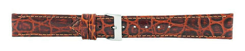 Light Brown Crocodile Leather Watch Band 18mm 110918
