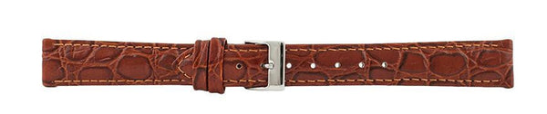 Light Brown Crocodile Leather Watch Band 16mm 110916