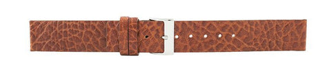 Dark Brown Straight Edge Leather Watch Band 18mm 106089