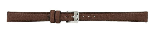 Dark Brown Padded Stitch Leather Watch Band 12mm 106197