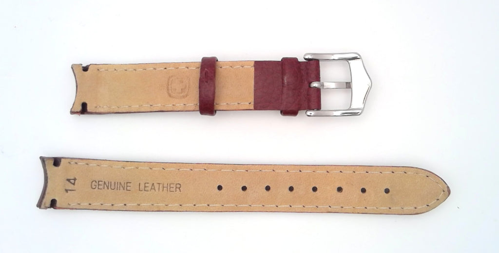 Wenger 14mm Burgundy Leather Watch Band