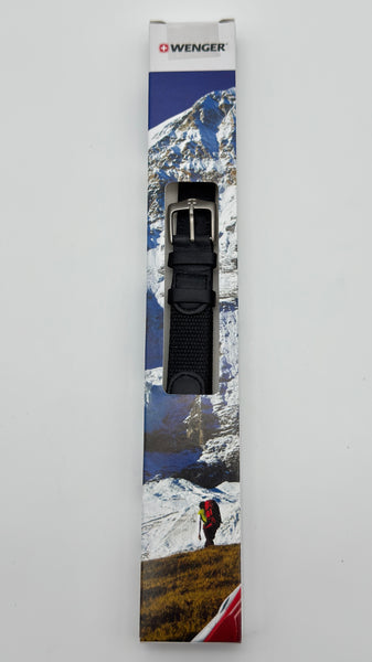 Wenger 14mm Black Nylon & Leather Band 90158