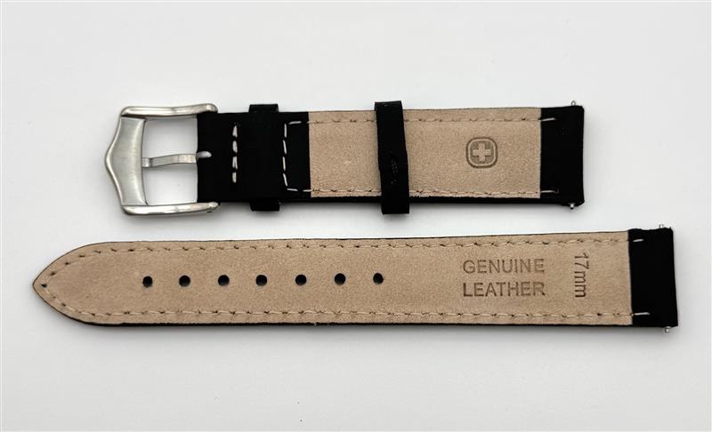 Wenger Ladies Platoon 17mm Black Leather Band 91406u