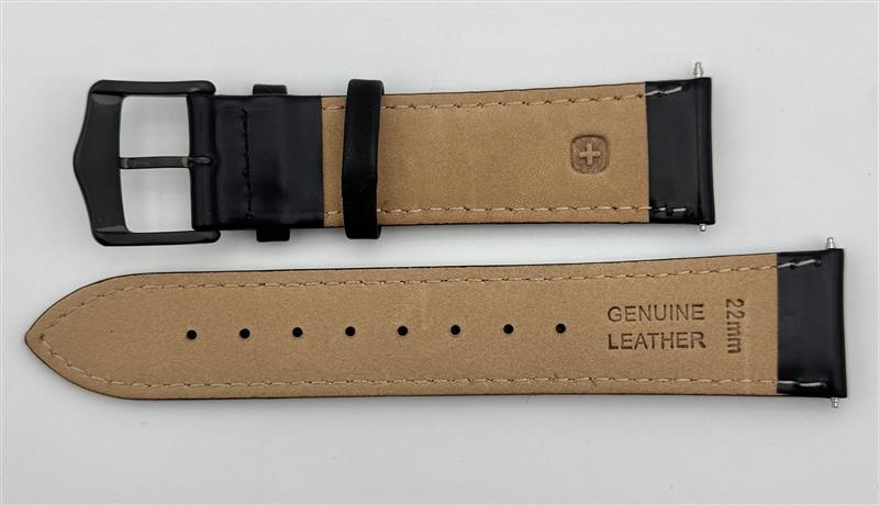 Men's Wenger Terragraph 22mm Black Leather Band 91391u