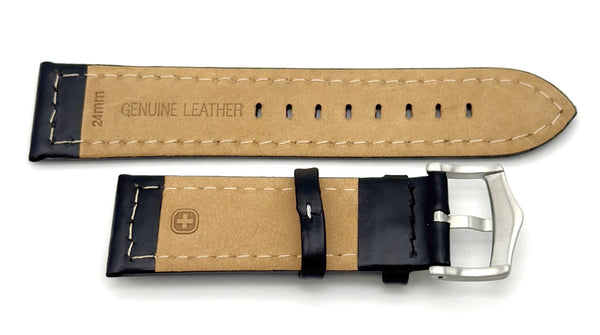 Wenger 24mm Black Leather Band 72425