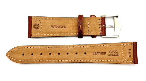 Wenger 21mm Brown Leather Watch Band 90117u