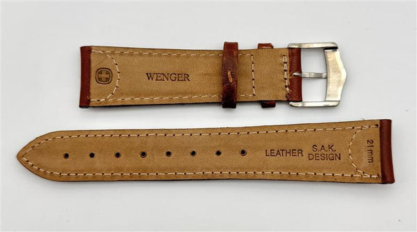 Wenger 21mm Brown Leather Watch Band 90117u