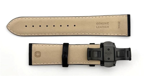 Wenger 22mm Black Leather Band for 79265