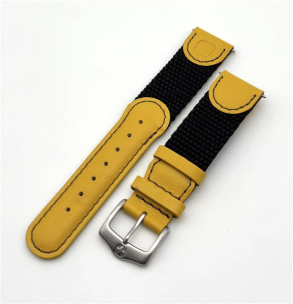 Wenger 20mm Black Nylon/Leather Band 79961