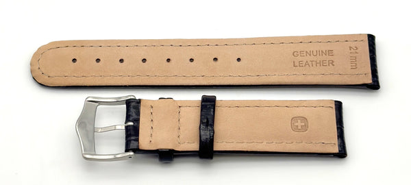 Wenger 21mm Black Leather Band 70895