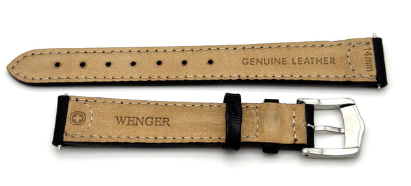 Wenger 14mm Black Leather Band 70265