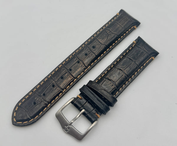 Wenger 20mm Bronzed Black Leather Band 91287u