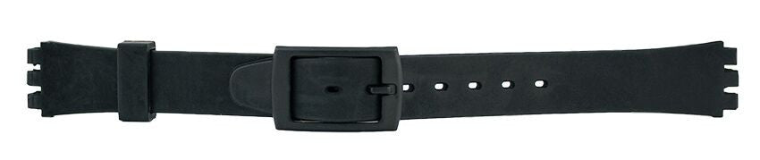 Black Ladies Rubber Watch Band 14mm 102784