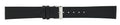 Black Smooth Leather Watch Band Silver Clasp 20mm 114082