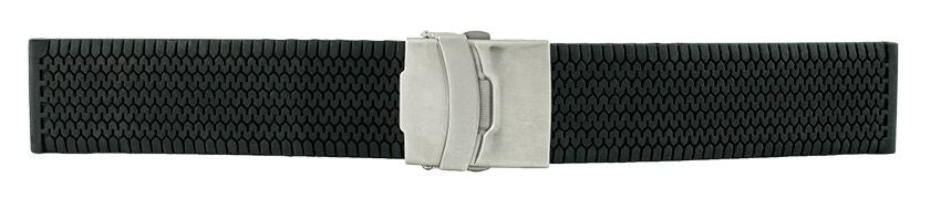 Black Mens Rubber Watch Band 24mm 173697