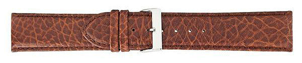 Dark Brown Padded Stitch Leather Watch Band 24mm 112131