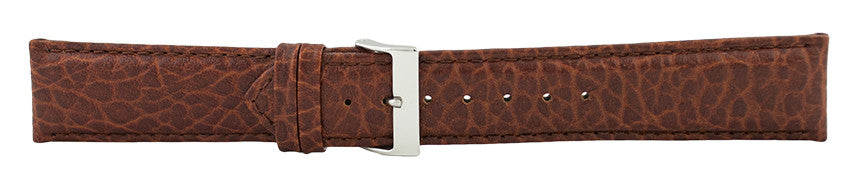 Dark Brown Padded Stitch Leather Watch Band 22mm 175934
