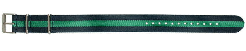 Navy/Green Nylon Watch Strap 20mm 179200