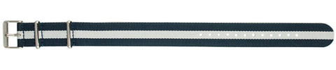 Navy/White Nylon Watch Strap 20mm 179202