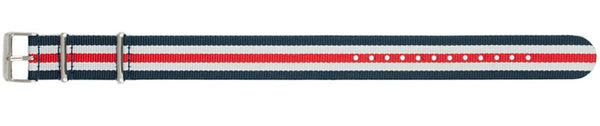 Navy/White/Red Nylon Watch Strap 20mm 179206