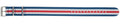 Blue/White/Red Nylon Watch Strap 20mm 179210