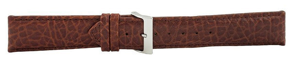 Dark Brown Padded Stitch Leather Watch Band 22mm 116015