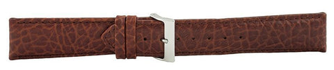 Dark Brown Padded Stitch Leather Watch Band 22mm 116015