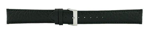 Black Padded Stitch Watch Band 20mm (Long) 105733