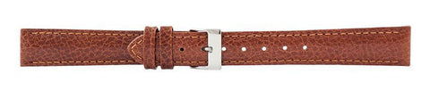 Light Brown Padded Stitch Leather Watch Band 16mm 110886
