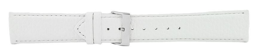 White Padded Stitch Leather Watch Band 22mm 115988