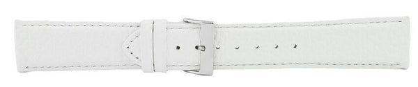 White Padded Stitch Leather Watch Band 22mm 115988