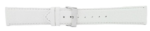 White Padded Stitch Leather Watch Band 22mm 115988