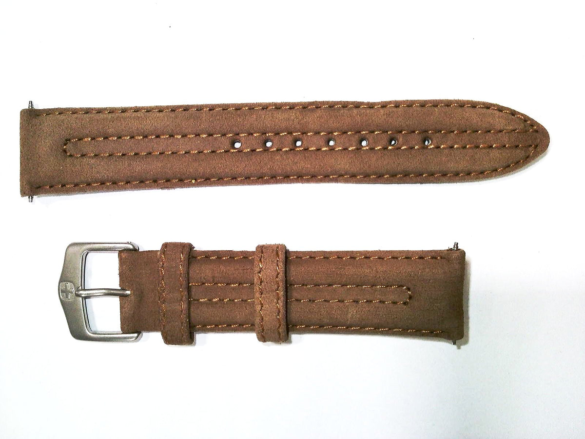 Wenger 19mm Light brown Leather Watch Band