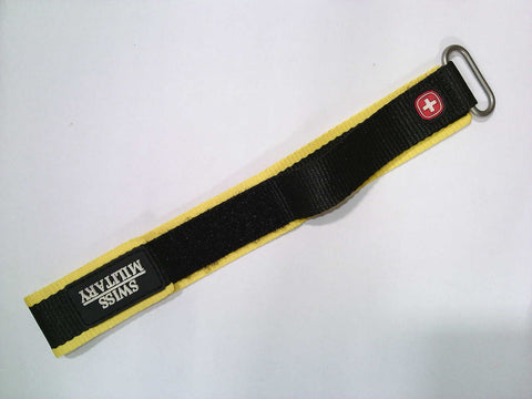Wenger 18mm Black/Yellow Nylon Watch Band