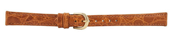 Dark Brown Crocodile Leather Watch Band 12mm (Long) 110924