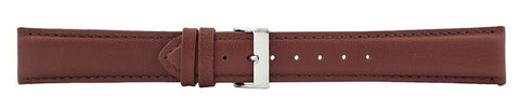 Dark Brown Padded Stitch Leather Watch Band 20mm 106225