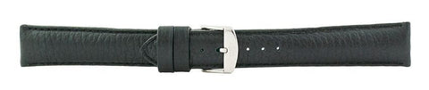 Black Matte Padded Stitch Watch Band 18mm 105894