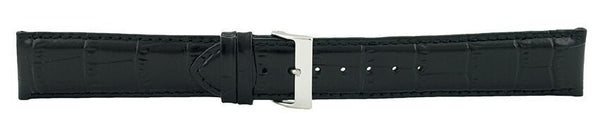 Black Alligator Leather Watch Band 22mm (Long XXL) 114097