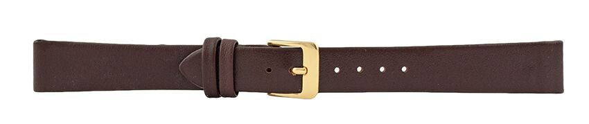Dark Brown Smooth Leather Watch Band 14mm 105711