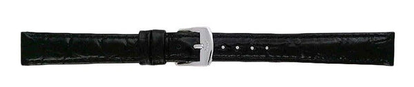 Black Crocodile Leather Watch Band 14mm 106521