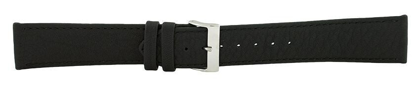 Black Flat Stitch Leather Watch Band 22mm (Long ) 114089
