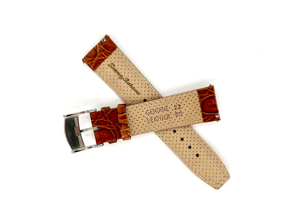 Men's Tommy Bahama 22MM Brown Alligator Watch Band