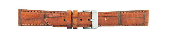 Light Brown Alligator Leather Watch Band 18mm 110958