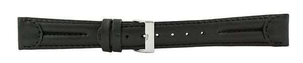 Black Swiss Army Leather Leather Watch Band 20mm 105884