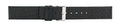 Black Straight Edge Leather Watch Band 20mm 106087