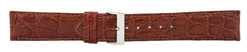 Light Brown Crocodile Leather Watch Band 22mm 110265